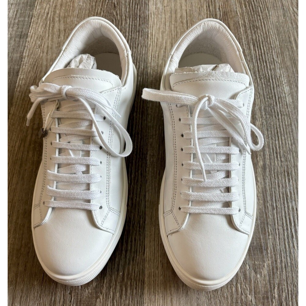 Stefani Bonfiglioli Italian White Leather Low Top Lace Up Sneaker 40 U.S. 7-7.5 - Picture 3 of 7